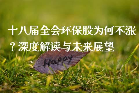 十八届全会环保股为何不涨？深度解读与未来展望_https://cj006.lansai.wang_全球市场_第1张