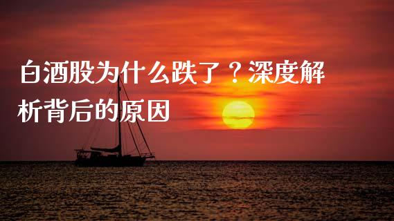 白酒股为什么跌了？深度解析背后的原因_https://cj006.lansai.wang_债券资讯_第1张