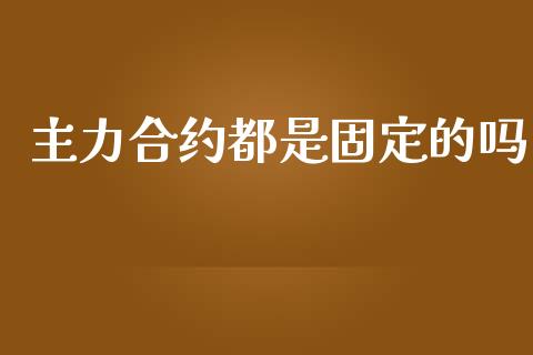 主力合约都是固定的吗_https://cj006.lansai.wang_财经新闻_第1张