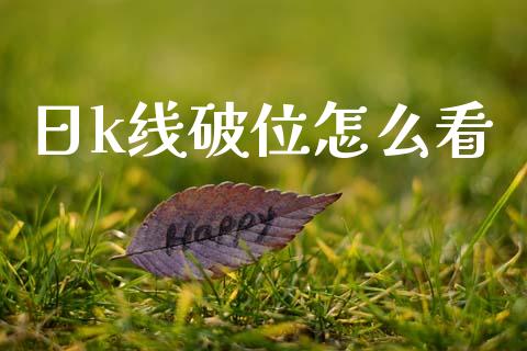 日k线破位怎么看_https://cj006.lansai.wang_外汇交易_第1张