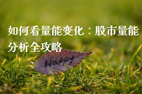 如何看量能变化：股市量能分析全攻略_https://cj006.lansai.wang_财经新闻_第1张