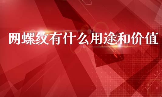 网螺纹有什么用途和价值_https://cj006.lansai.wang_财经新闻_第1张