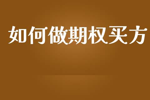 如何做期权买方_https://cj006.lansai.wang_债券资讯_第1张
