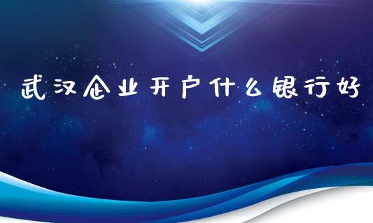武汉企业开户什么银行好_https://cj006.lansai.wang_全球市场_第1张