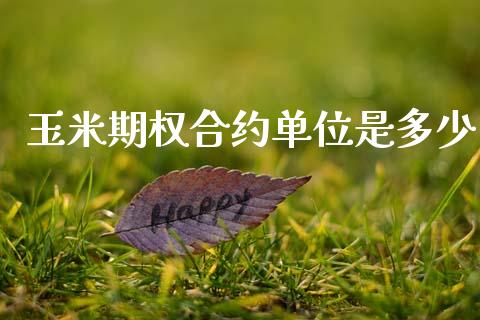 玉米期权合约单位是多少_https://cj006.lansai.wang_金融监管_第1张