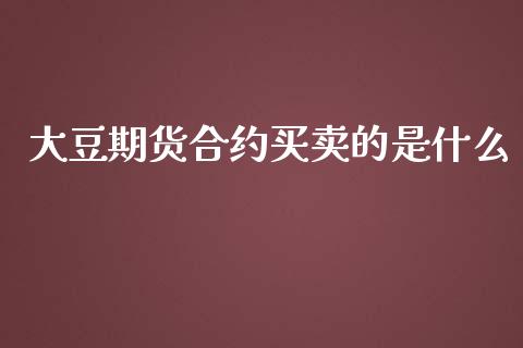 大豆期货合约买卖的是什么_https://cj006.lansai.wang_财经新闻_第1张