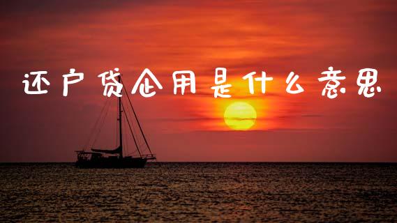 还户贷企用是什么意思_https://cj006.lansai.wang_全球市场_第1张