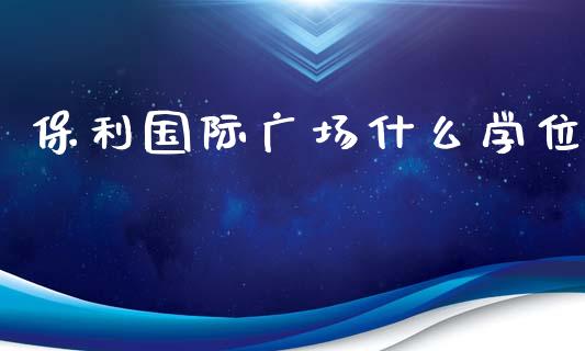 保利国际广场什么学位_https://cj006.lansai.wang_债券资讯_第1张