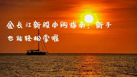 金长江新股申购指南：新手也能轻松掌握_https://cj006.lansai.wang_财经新闻_第1张