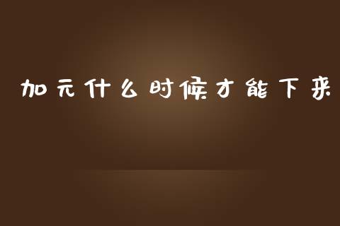 加元什么时候才能下来_https://cj006.lansai.wang_全球市场_第1张