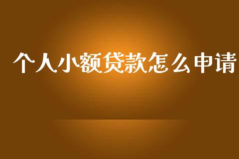 个人小额贷款怎么申请_https://cj006.lansai.wang_债券资讯_第1张