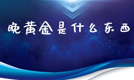 晚黄金是什么东西_https://cj006.lansai.wang_债券资讯_第1张