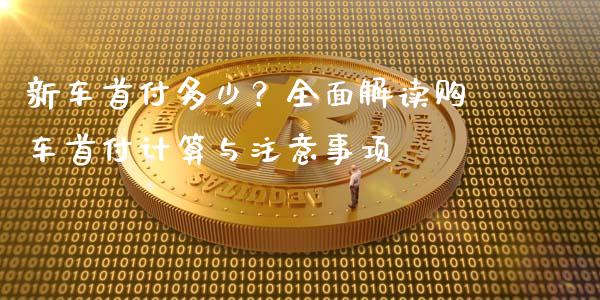 新车首付多少？全面解读购车首付计算与注意事项_https://cj006.lansai.wang_期货开户_第1张
