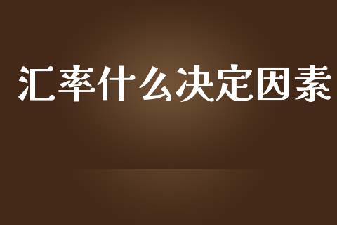 汇率什么决定因素_https://cj006.lansai.wang_财经新闻_第1张