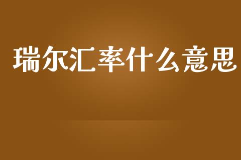 瑞尔汇率什么意思_https://cj006.lansai.wang_全球市场_第1张