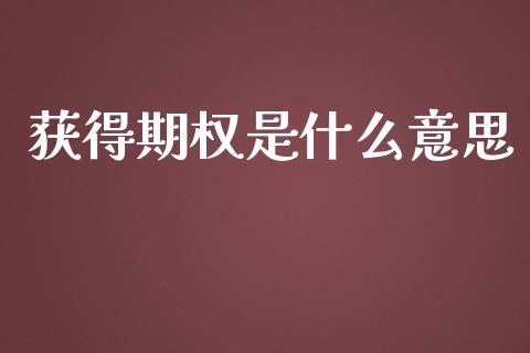 获得期权是什么意思_https://cj006.lansai.wang_财经新闻_第1张