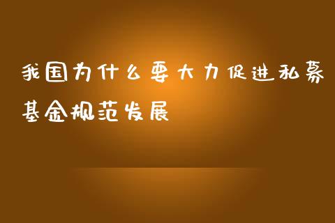 我国为什么要大力促进私募基金规范发展_https://cj006.lansai.wang_债券资讯_第1张