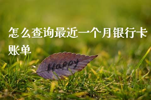 怎么查询最近一个月银行卡账单_https://cj006.lansai.wang_外汇交易_第1张
