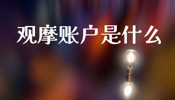 观摩账户是什么_https://cj006.lansai.wang_债券资讯_第1张
