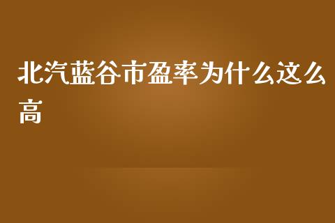 北汽蓝谷市盈率为什么这么高_https://cj006.lansai.wang_期货开户_第1张