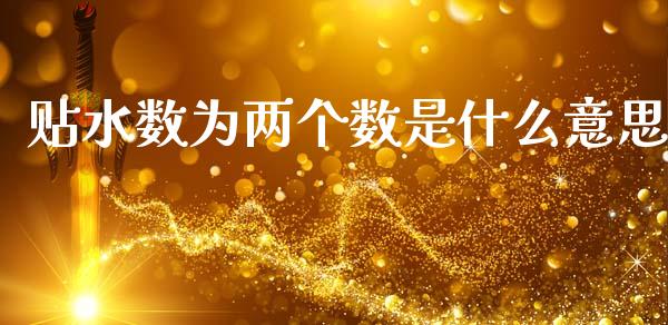 贴水数为两个数是什么意思_https://cj006.lansai.wang_全球市场_第1张