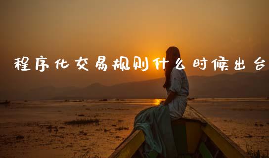 程序化交易规则什么时候出台_https://cj006.lansai.wang_外汇交易_第1张