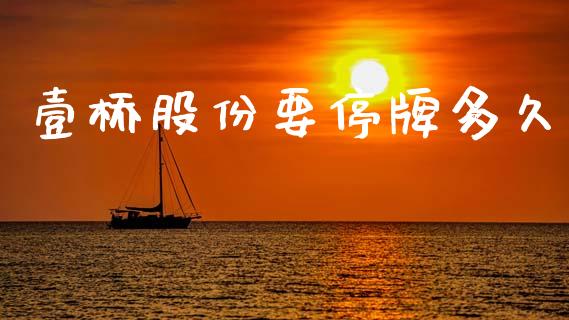 壹桥股份要停牌多久_https://cj006.lansai.wang_债券资讯_第1张