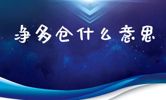 净多仓什么意思_https://cj006.lansai.wang_金融监管_第1张