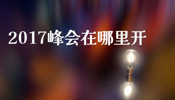 2017峰会在哪里开_https://cj006.lansai.wang_全球市场_第1张