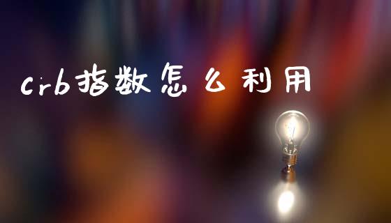 crb指数怎么利用_https://cj006.lansai.wang_债券资讯_第1张