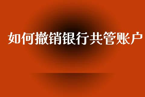 如何撤销银行共管账户_https://cj006.lansai.wang_债券资讯_第1张