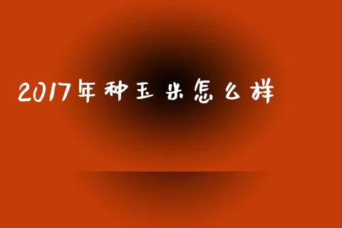 2017年种玉米怎么样_https://cj006.lansai.wang_全球市场_第1张