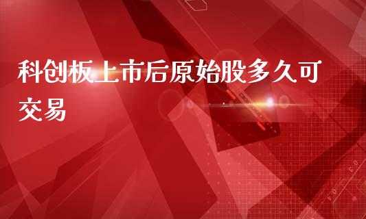 科创板上市后原始股多久可交易_https://cj006.lansai.wang_外汇交易_第1张