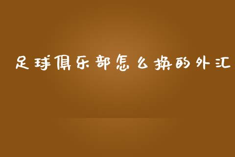 足球俱乐部怎么换的外汇_https://cj006.lansai.wang_金融监管_第1张