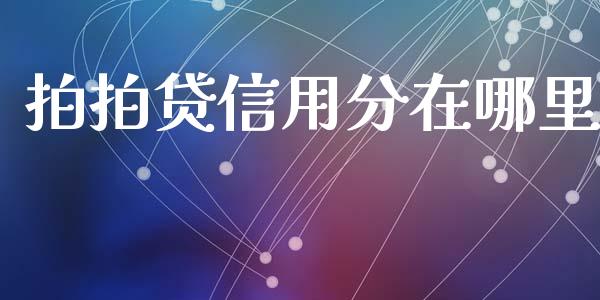 拍拍贷信用分在哪里_https://cj006.lansai.wang_财经新闻_第1张