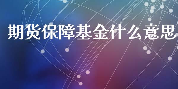 期货保障基金什么意思_https://cj006.lansai.wang_全球市场_第1张