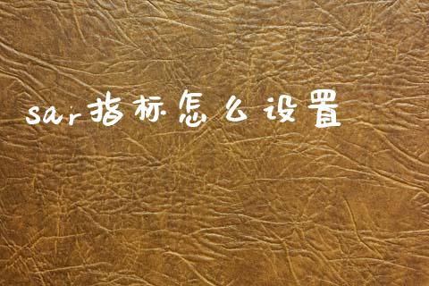 sar指标怎么设置_https://cj006.lansai.wang_全球市场_第1张