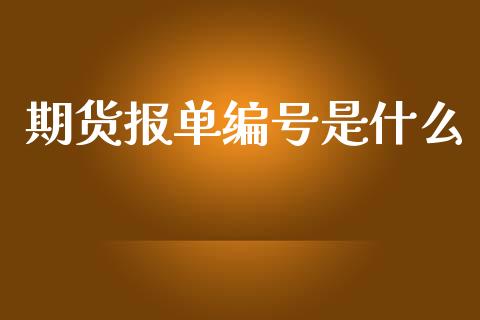期货报单编号是什么_https://cj006.lansai.wang_金融监管_第1张
