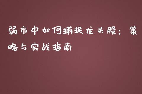弱市中如何捕捉龙头股：策略与实战指南_https://cj006.lansai.wang_外汇交易_第1张