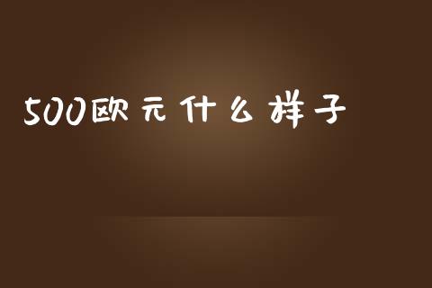 500欧元什么样子_https://cj006.lansai.wang_外汇交易_第1张