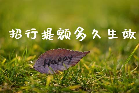 招行提额多久生效_https://cj006.lansai.wang_财经新闻_第1张