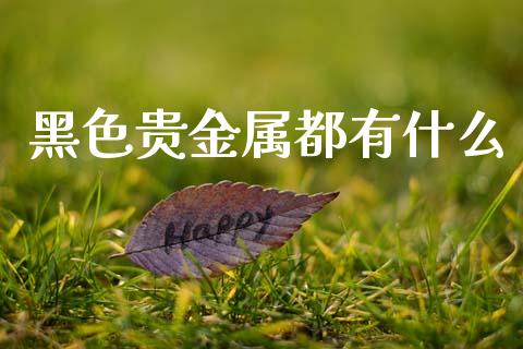 黑色贵金属都有什么_https://cj006.lansai.wang_外汇交易_第1张