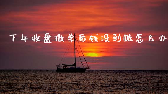 下午收盘撒单后钱没到账怎么办_https://cj006.lansai.wang_期货开户_第1张