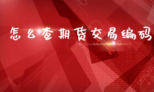 怎么查期货交易编码_https://cj006.lansai.wang_财经新闻_第1张