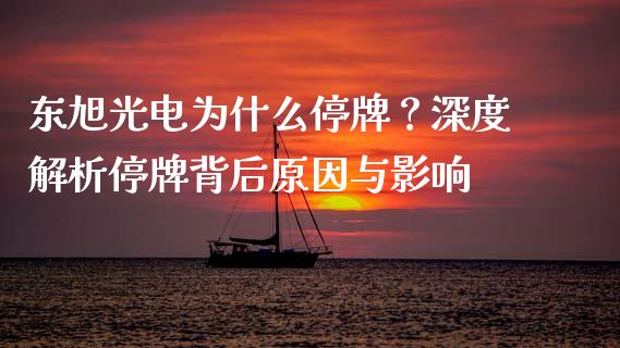 东旭光电为什么停牌？深度解析停牌背后原因与影响_https://cj006.lansai.wang_期货开户_第1张