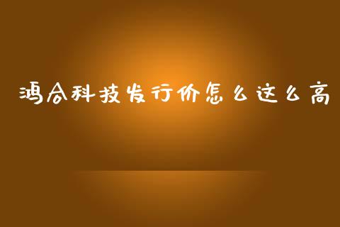 鸿合科技发行价怎么这么高_https://cj006.lansai.wang_财经新闻_第1张