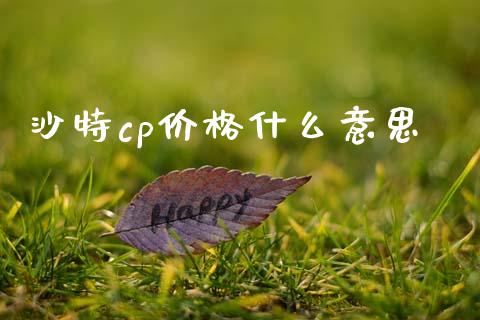 沙特cp价格什么意思_https://cj006.lansai.wang_期货开户_第1张