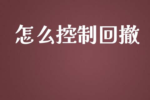 怎么控制回撤_https://cj006.lansai.wang_全球市场_第1张