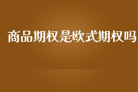 商品期权是欧式期权吗_https://cj006.lansai.wang_外汇交易_第1张