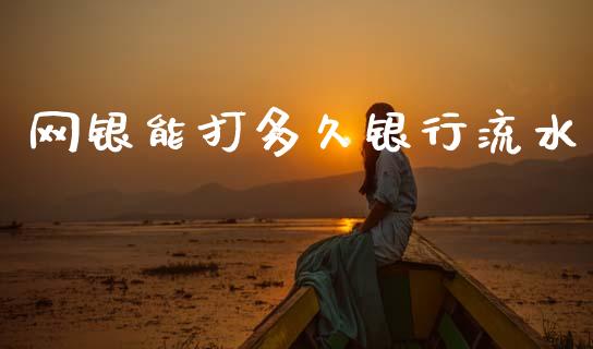 网银能打多久银行流水_https://cj006.lansai.wang_债券资讯_第1张